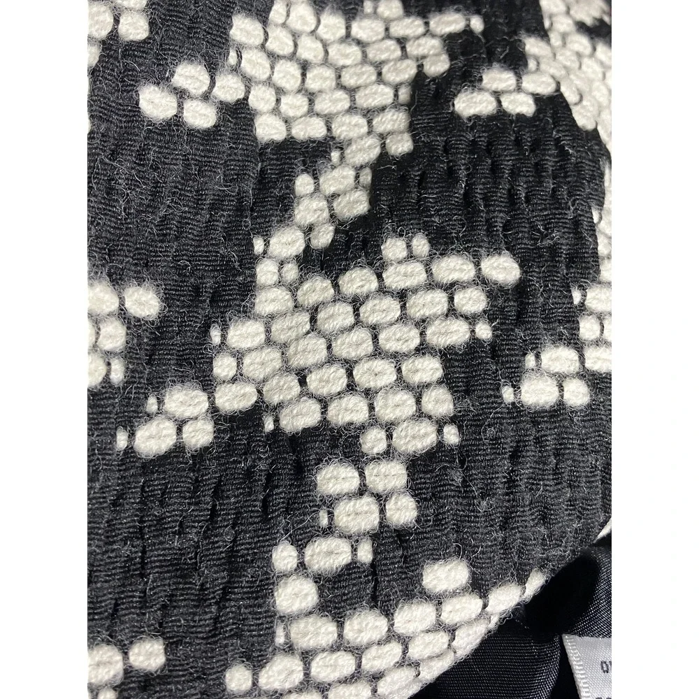 TALBOTS Side Zip Pencil Skirt BLACK/WHITE HOUNDSTOOTH Soft Italian Wool Blend 6